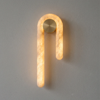 Modern J-Shape Alabaster Wall Sconce
