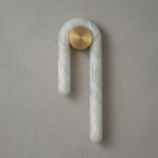 Modern J-Shape Alabaster Wall Sconce