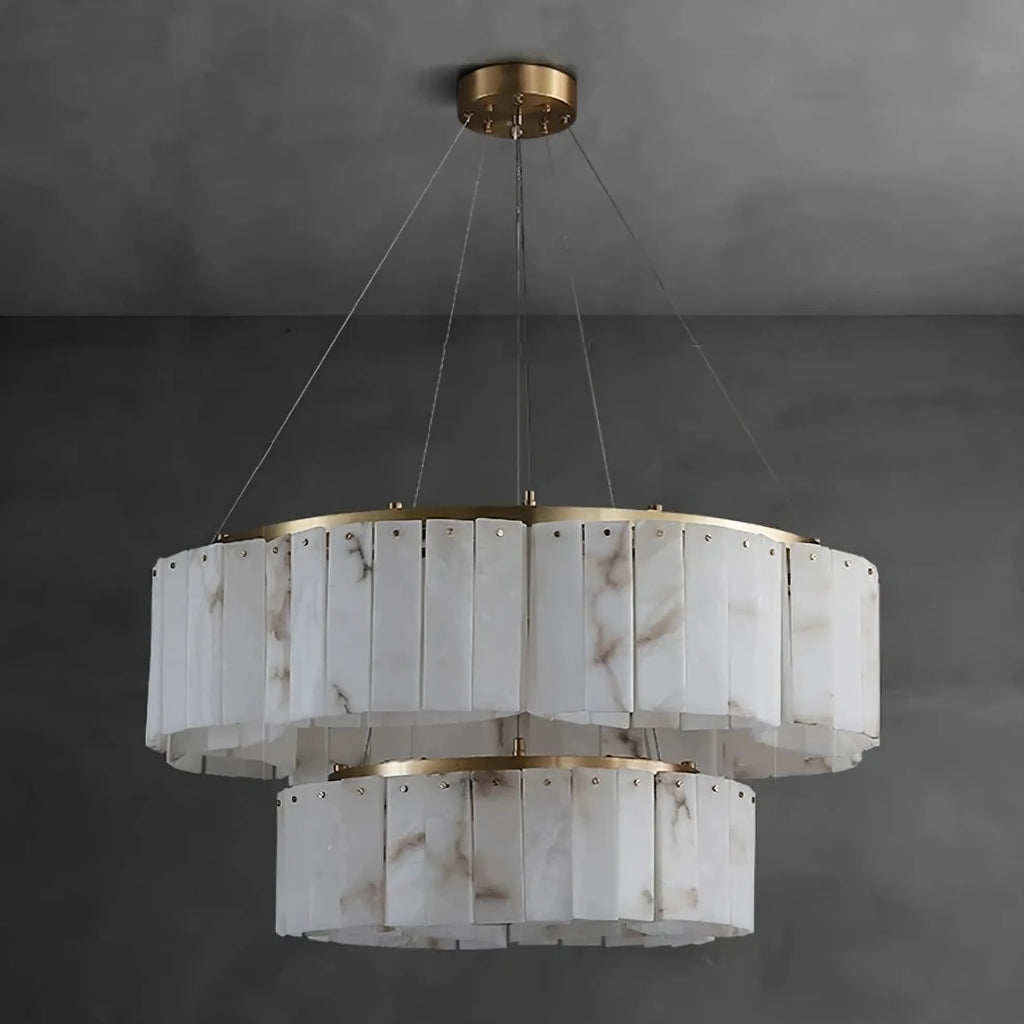 Oakley Two-Tier Layered Alabaster Chandelier additional product view