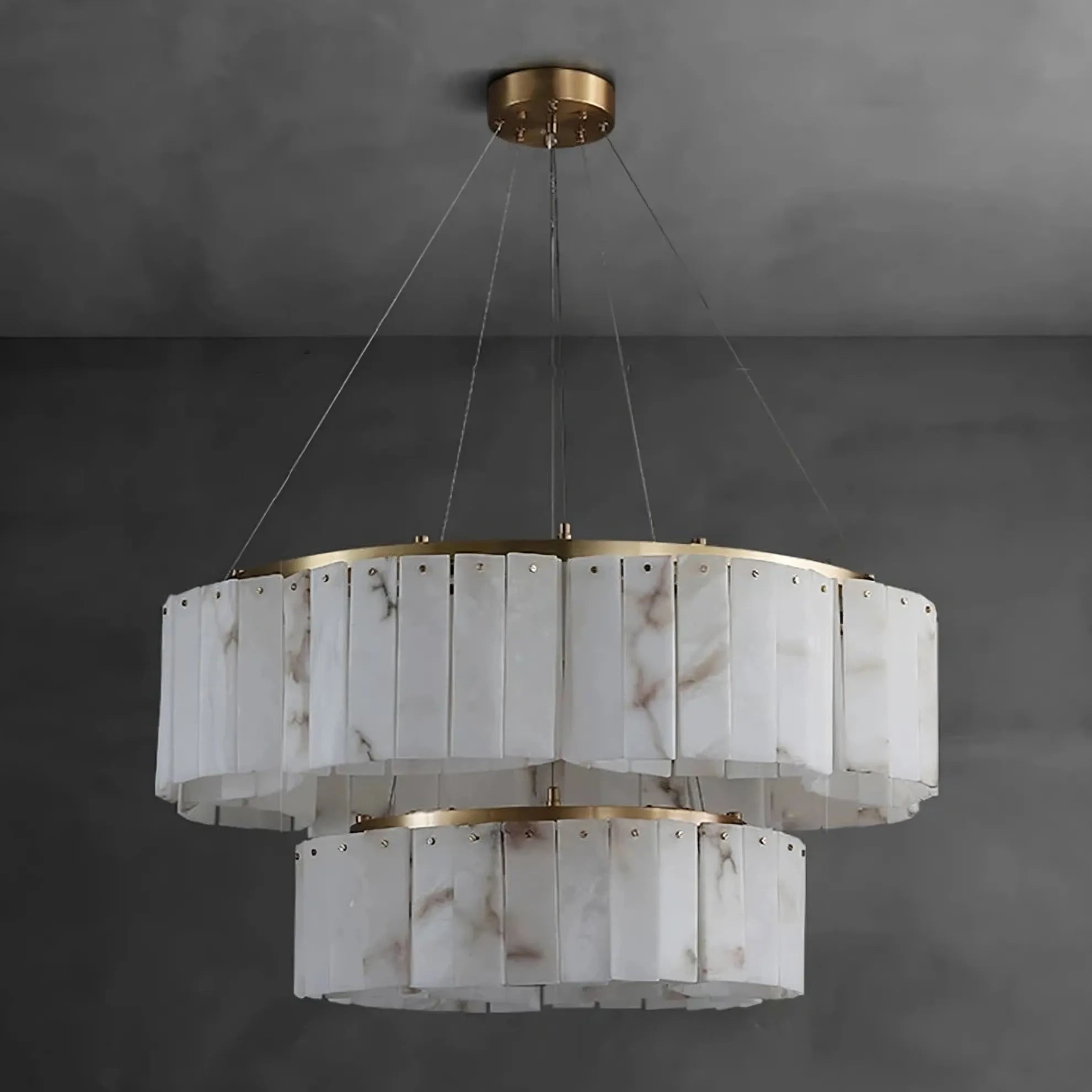Oakley Two-Tier Layered Alabaster Chandelier additional product view
