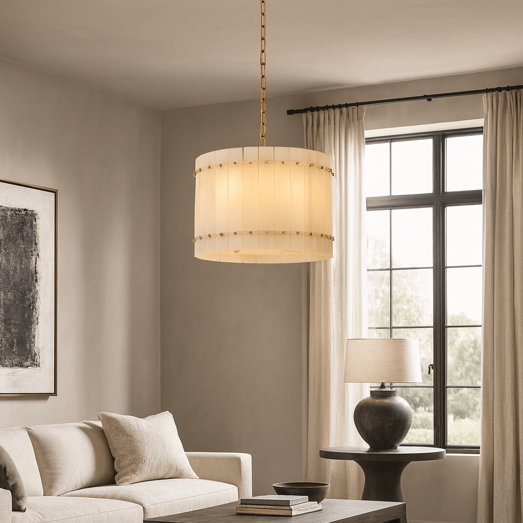 Valmont Alabaster Round Chandelier 16"
