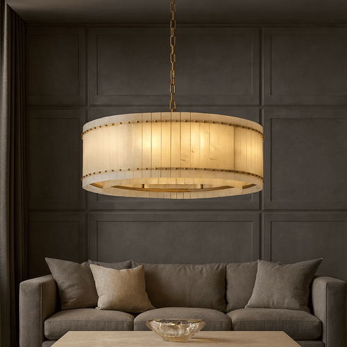 Valmont Alabaster Round Chandelier 39"