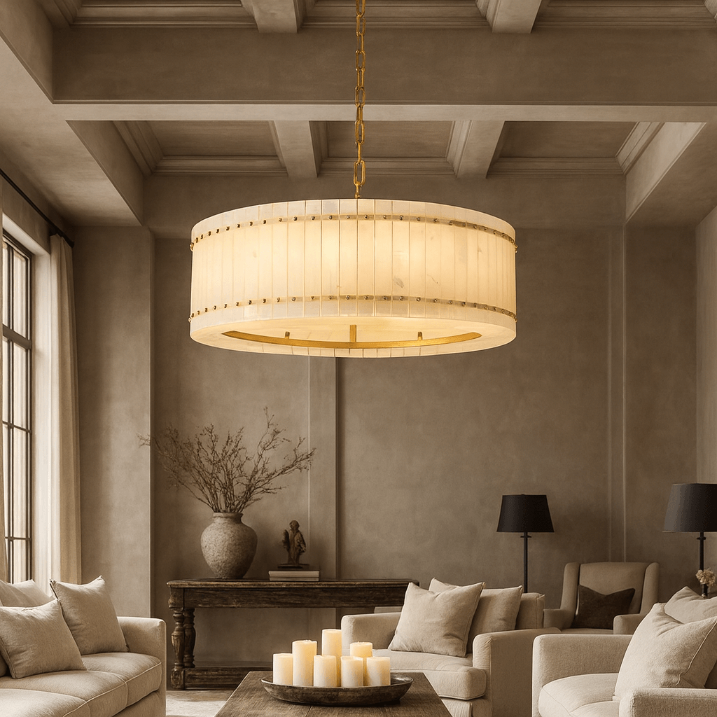 Valmont Alabaster Round Chandelier 31"