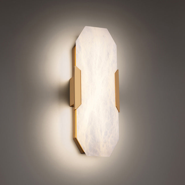 Obelisk Alabaster Wall Sconce by Bling Lighting Studio