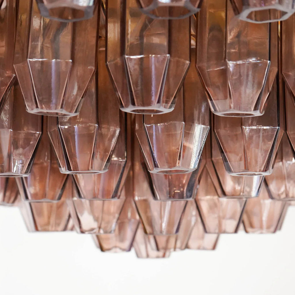 Prismatico Amethyst Glass Ceiling Lamp 35"