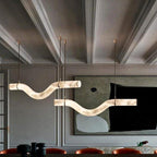 Glacera Simplicity Alabaster Curved Chandelier by Bling Lighting Studio