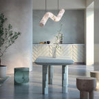 Glacera Simplicity Alabaster Curved Chandelier by Bling Lighting Studio
