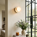 Orb Vessel Alabaster & Brass Wall Lamp