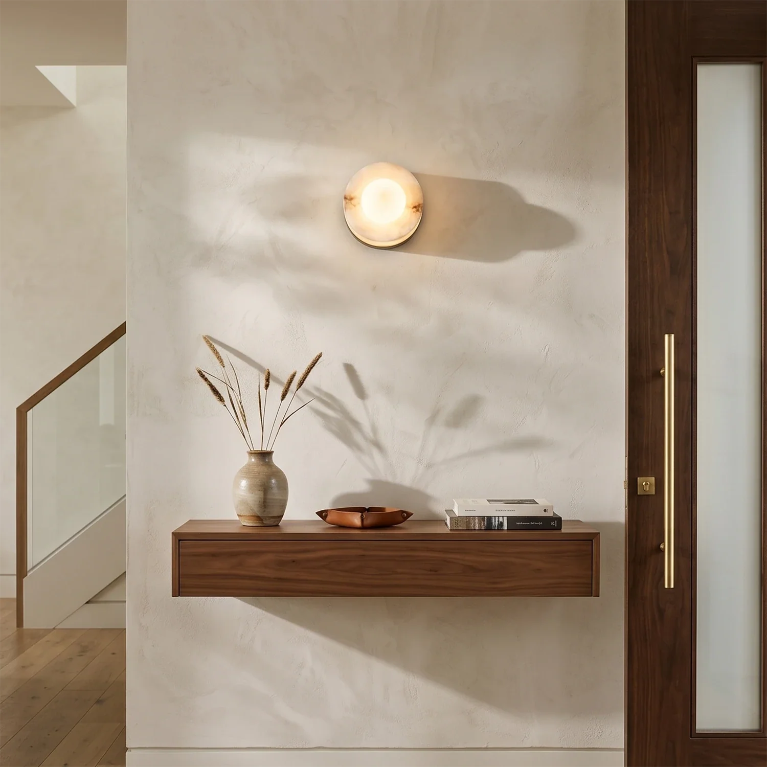 Orb Vessel Alabaster & Brass Wall Lamp