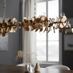 Scroll Leaf Linear Chandelier