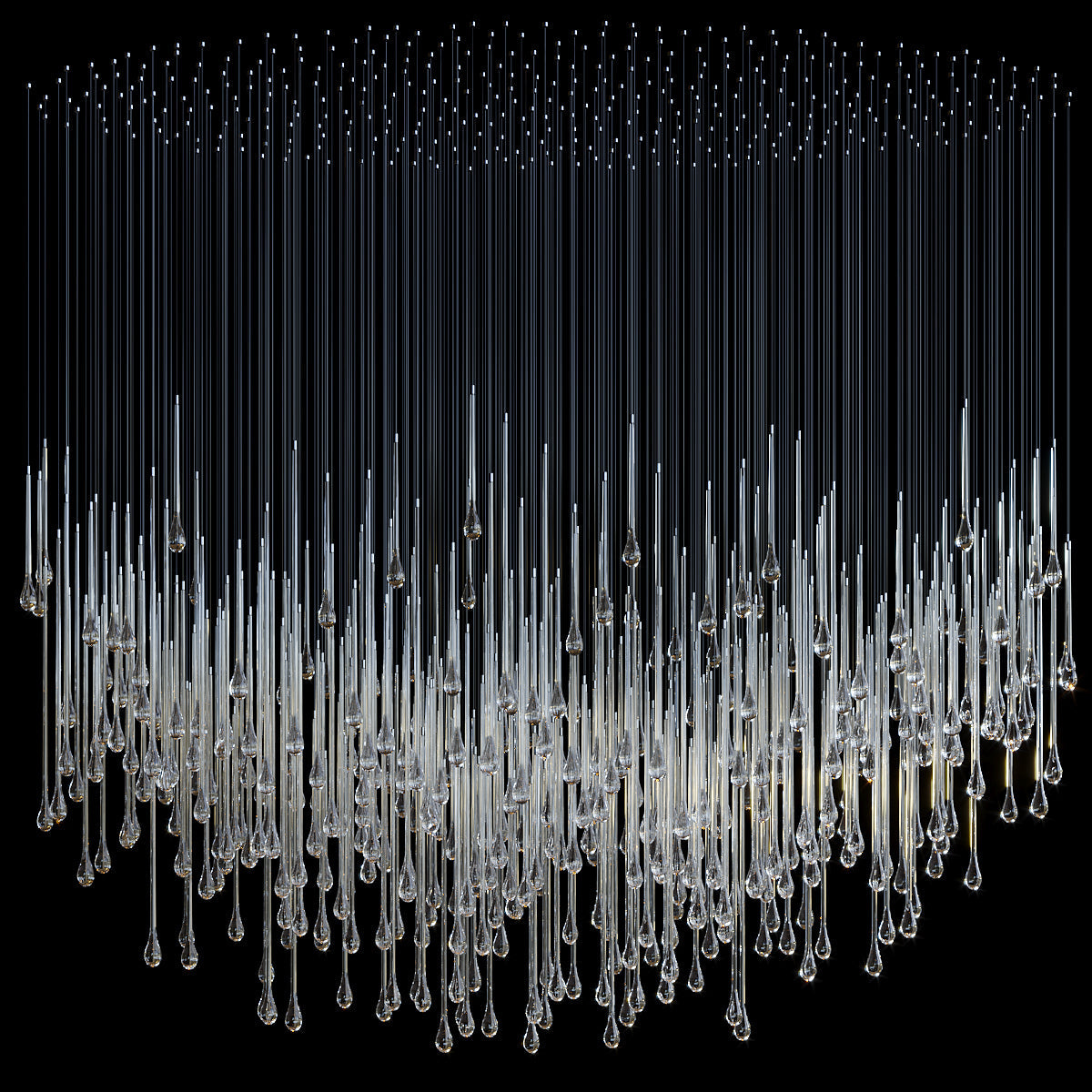 Crystal Teardrop Tube Rain Chandelier