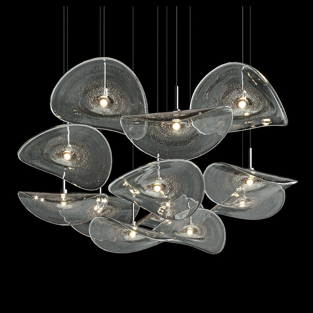 Smoke Glass Manta Cluster Chandelier