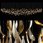 Gold Silver Leaf Rain Chandelier