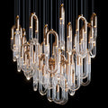 Gold Glass Loop Cluster Chandelier