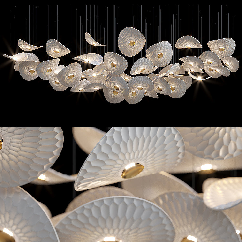 White Disc Flight Chandelier