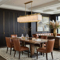 Valente Alabaster & Copper Modern Chandelier by Bling Lighting Studio
