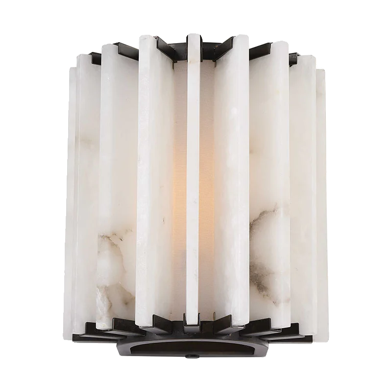 SYLIRA RIBBED ALABASTER PANEL SCONCE by Bling Lighting Studio