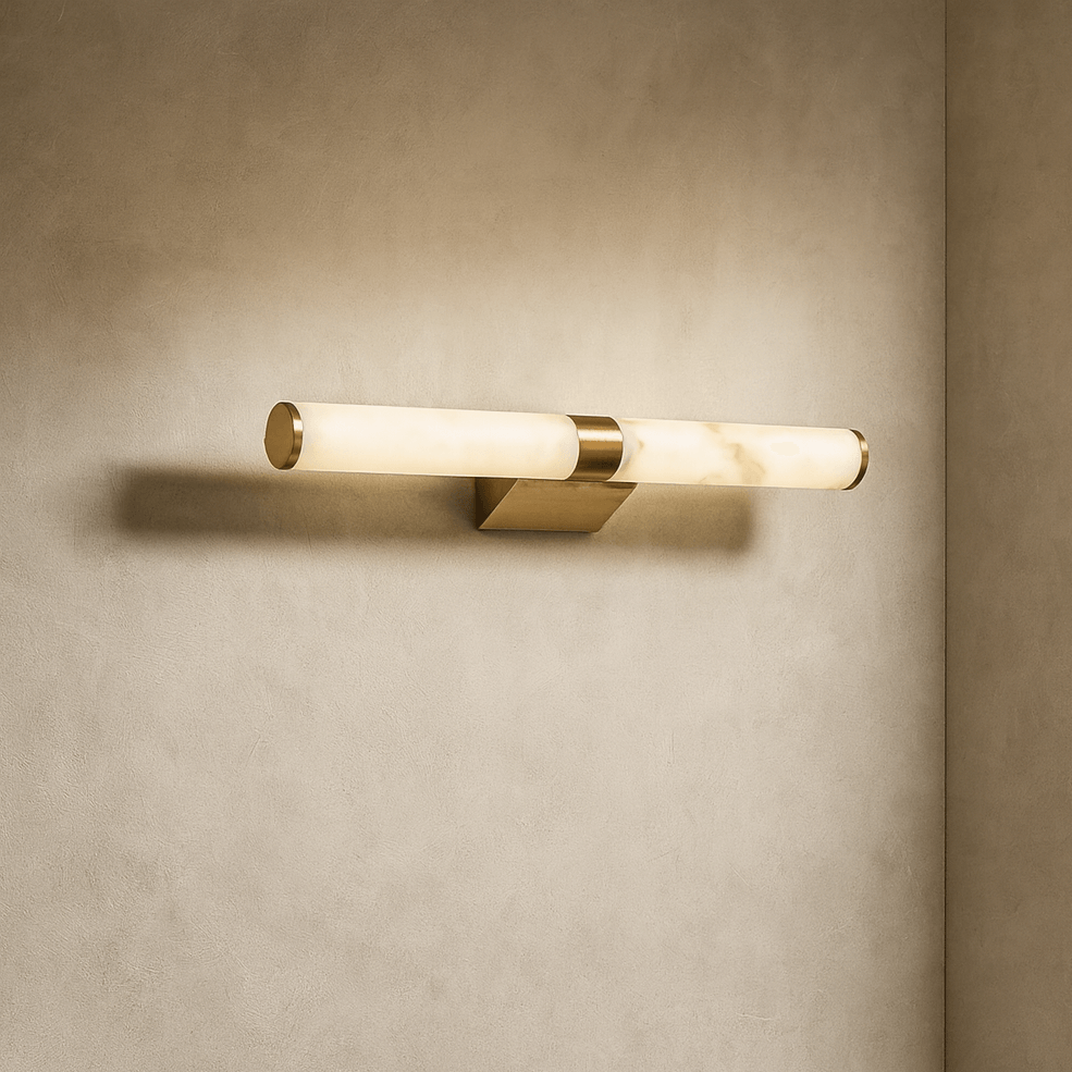 Altura 27" Alabaster & Copper Wall Sconce