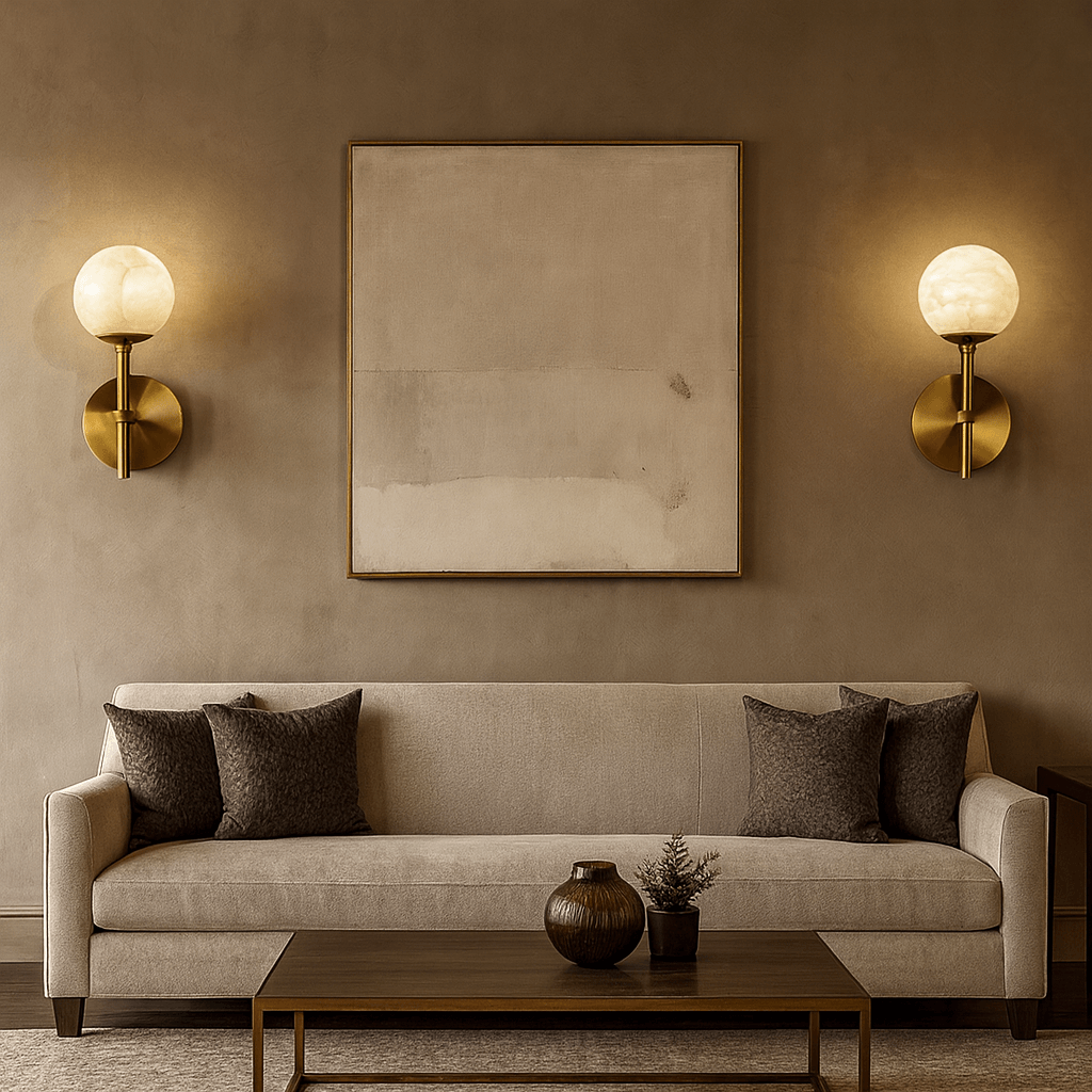 Aria Copper & Alabaster Wall Sconce