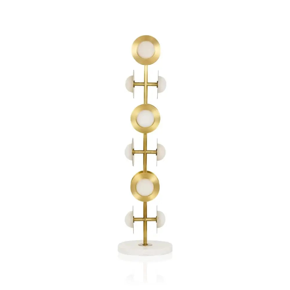 Sculptural Alabaster & Brass Floor Lamp