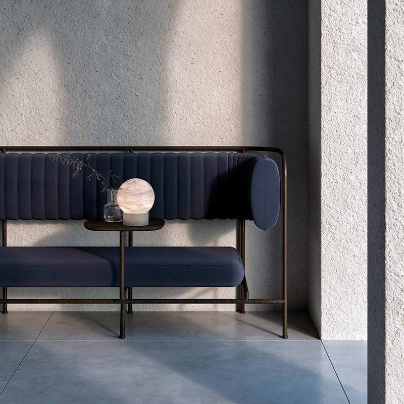 Wenny Round Alabaster Table Lamp by Bling Lighting Studio