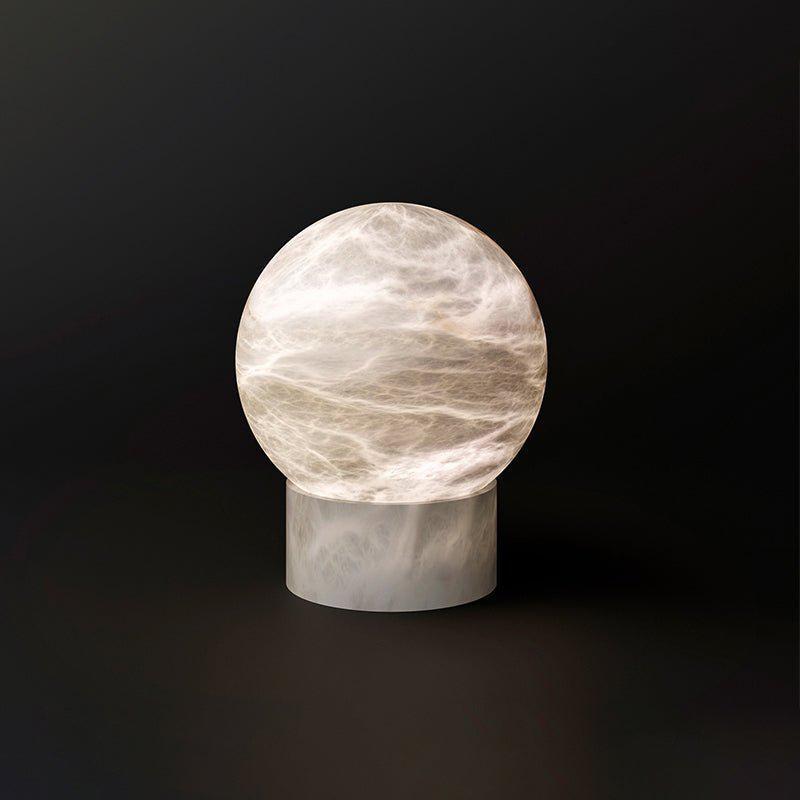 Wenny Round Alabaster Table Lamp by Bling Lighting Studio