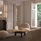 Wenny Round Alabaster Table Lamp by Bling Lighting Studio