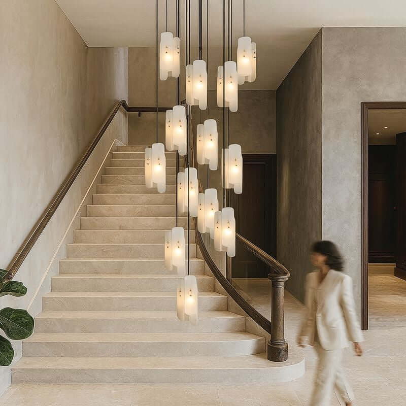 Lunara Alabaster Chandelier material and finish detail