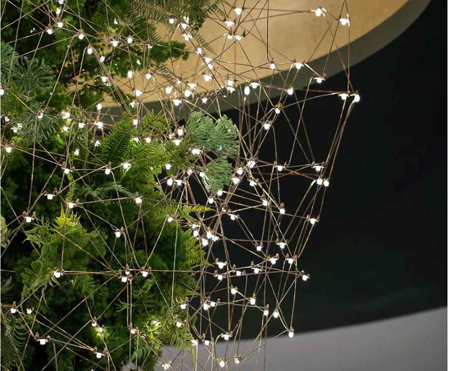 Lucia: Artifical Tree Chandelier - Entryway Chandelier - Foyer Light Fixtures