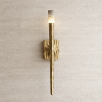 Valen Forged Brass Alabaster Wall Sconce by Bling Lighting Studio