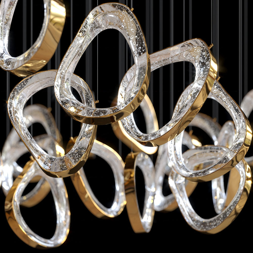 Gold Crystal Loop Chandelier