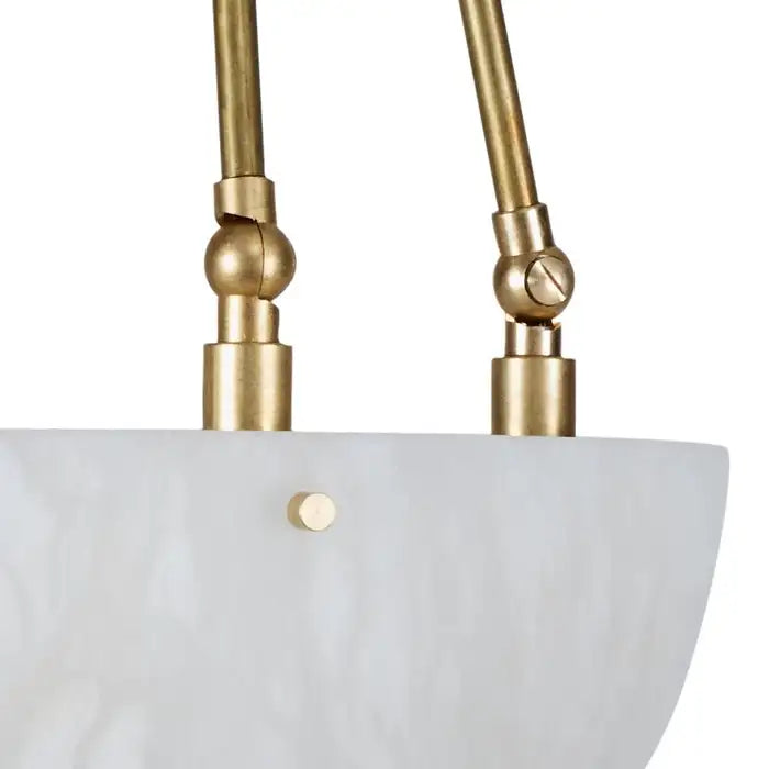 Large 'Moon' Alabaster and Brass Pendant Lamp by Denis de la Mesiere